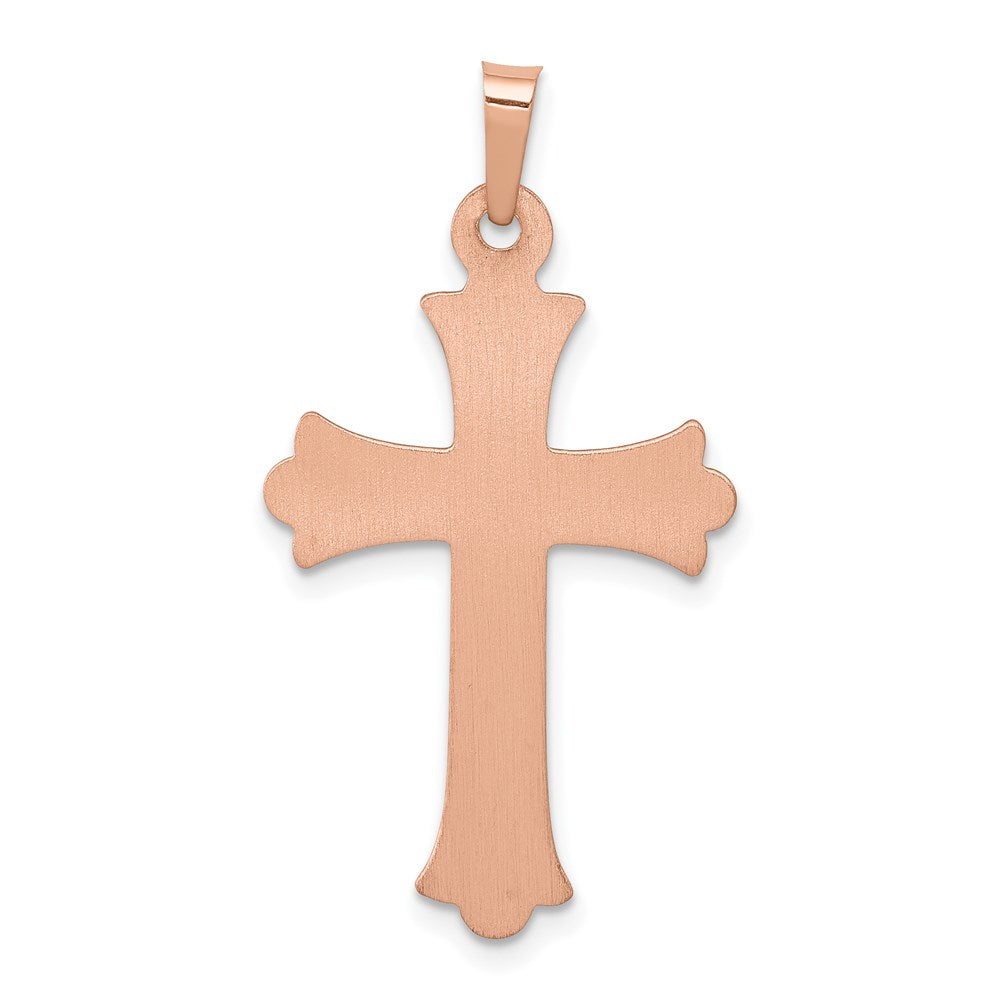 14k Two-tone 18 mm Two-Tone Budded Cross Pendant (1.05 grams)