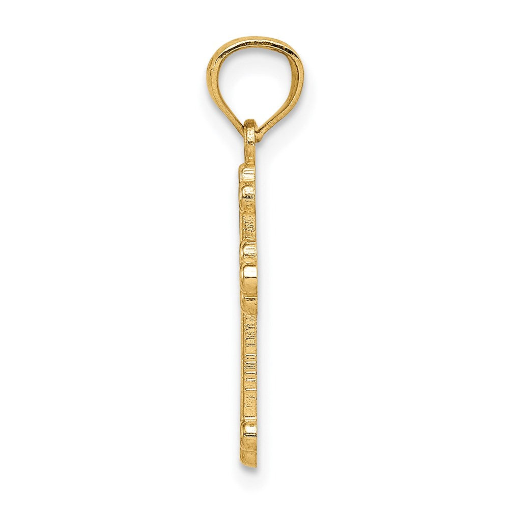 14k Yellow Gold 11.5 mm Gold Polished Small Budded Cross (0.46 grams)