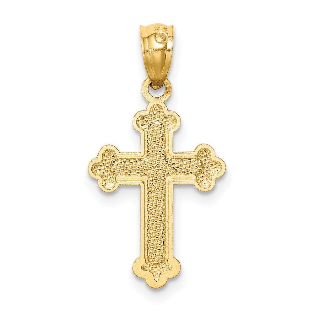 14k Yellow Gold 11.5 mm Gold Polished Small Budded Cross (0.46 grams)