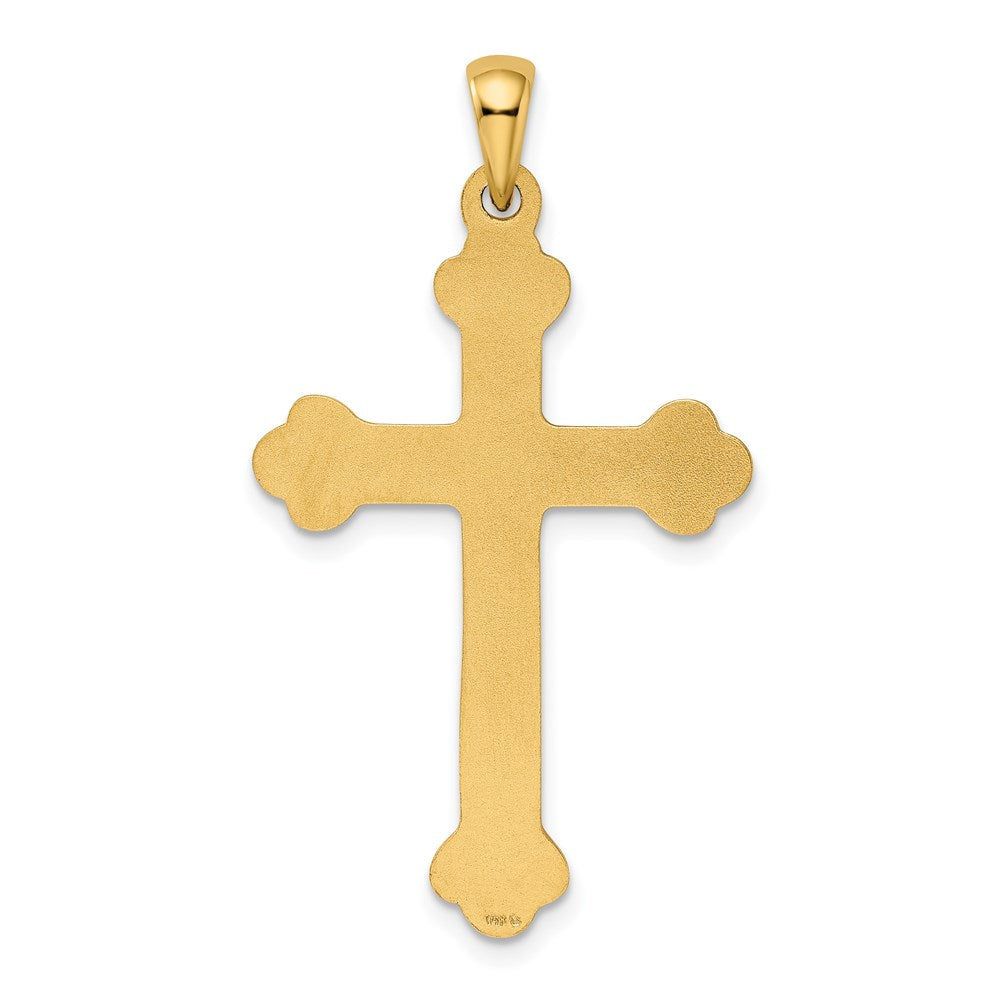 14k Yellow Gold 22 mm Budded Cross Pendant (2.85 grams)