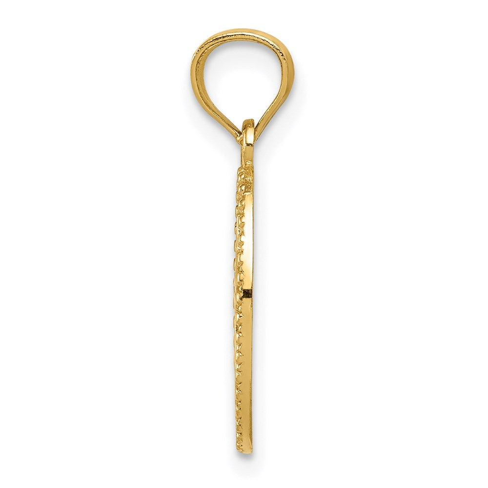 14k Yellow Gold 9 mm Gold Polished Small Cross Medal Pendant (0.64 grams)