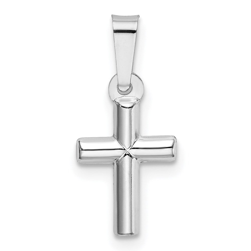14k White Gold 8.13 mm Polished Cross Pendant (0.21 grams)