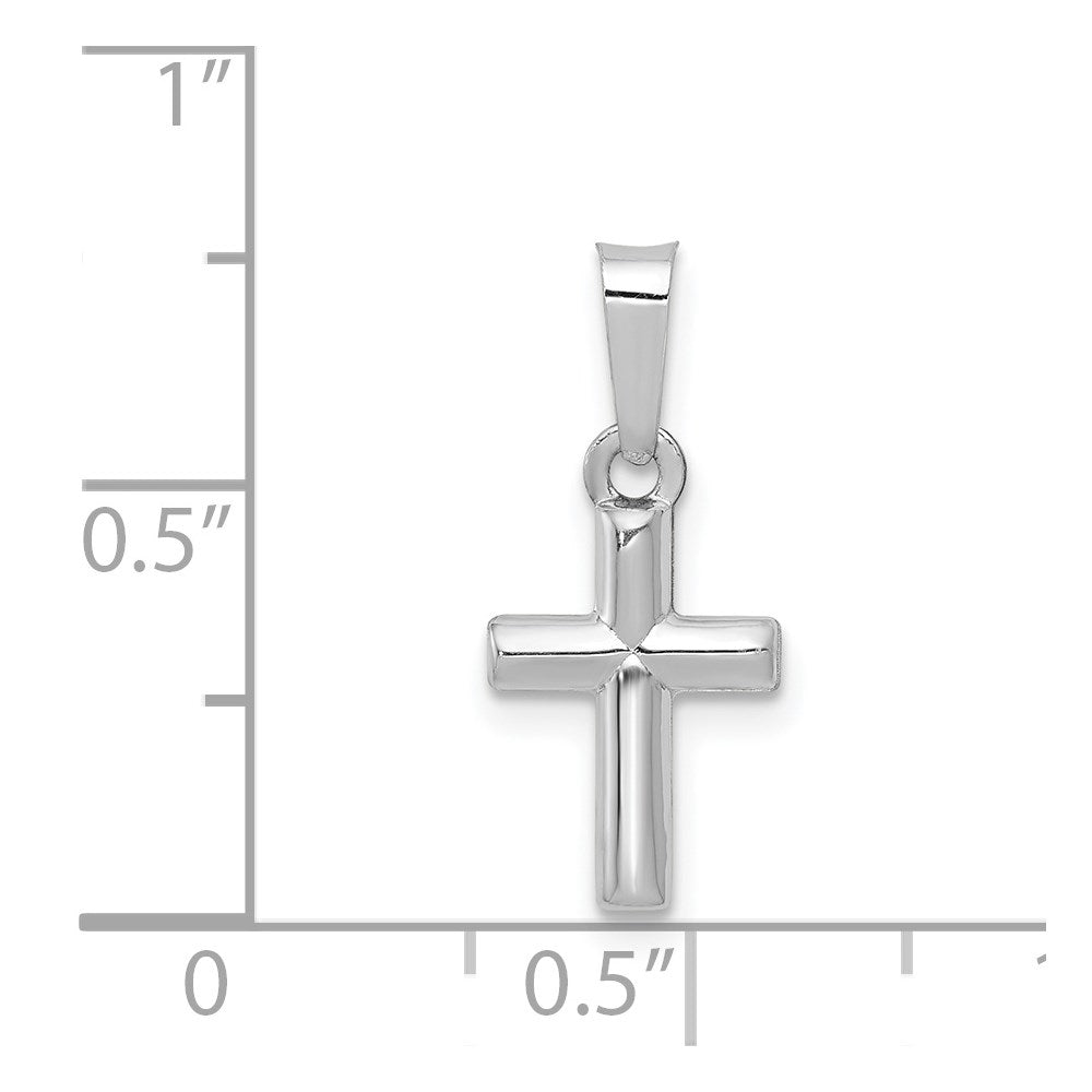 14k White Gold 8.13 mm Polished Cross Pendant (0.21 grams)