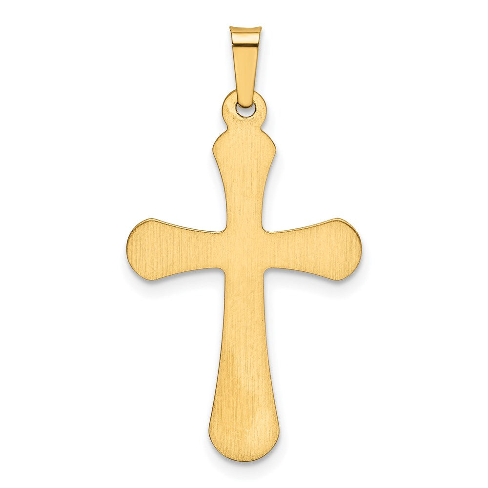 14k Yellow Gold 16.61 mm Polished Rounded Cross Pendant (0.71 grams)
