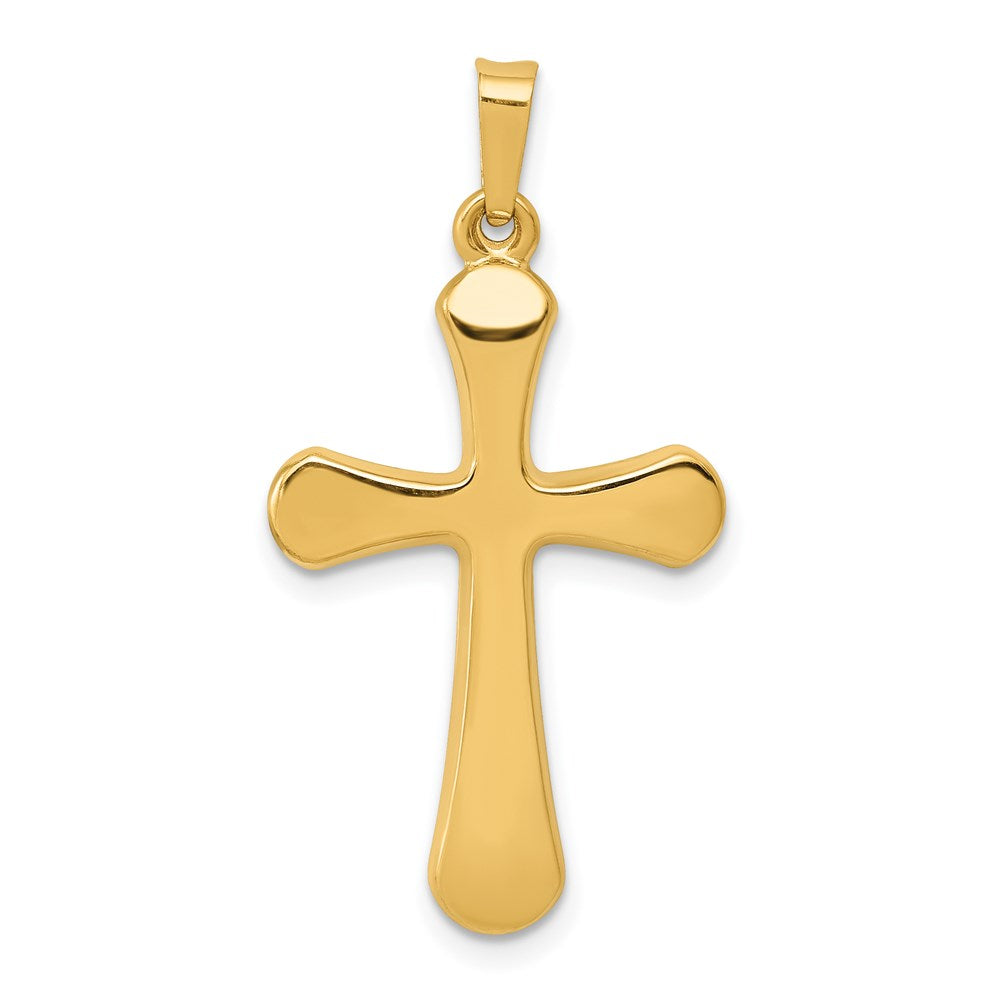 14k Yellow Gold 16.61 mm Polished Rounded Cross Pendant (0.71 grams)
