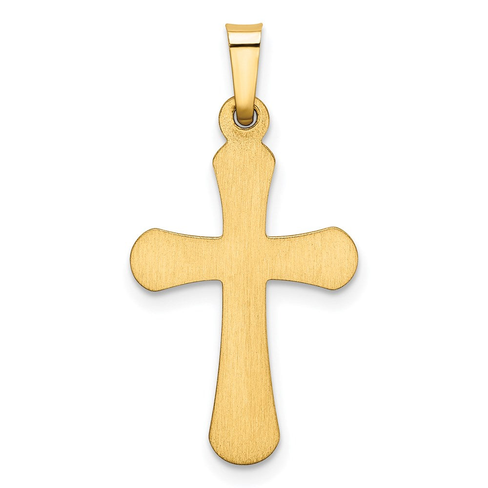 14k Yellow Gold 13.7 mm Polished Rounded Cross Pendant (0.55 grams)