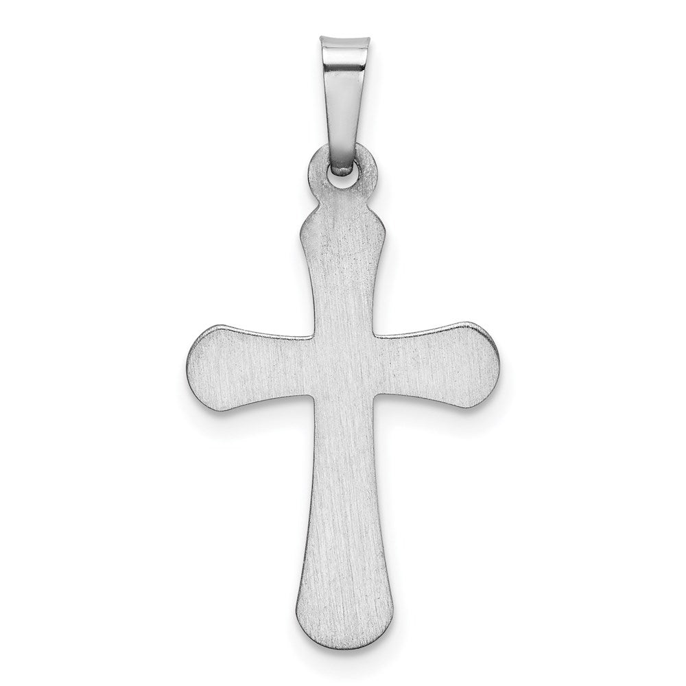 14k White Gold 13.7 mm Polished Rounded Cross Pendant (0.52 grams)