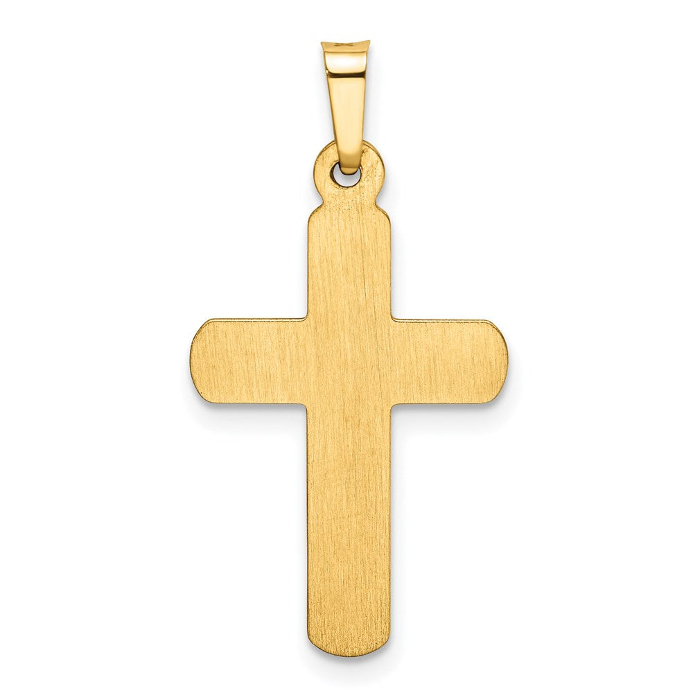 14k Yellow Gold 14.41 mm Satin Latin Cross Pendant (0.72 grams)