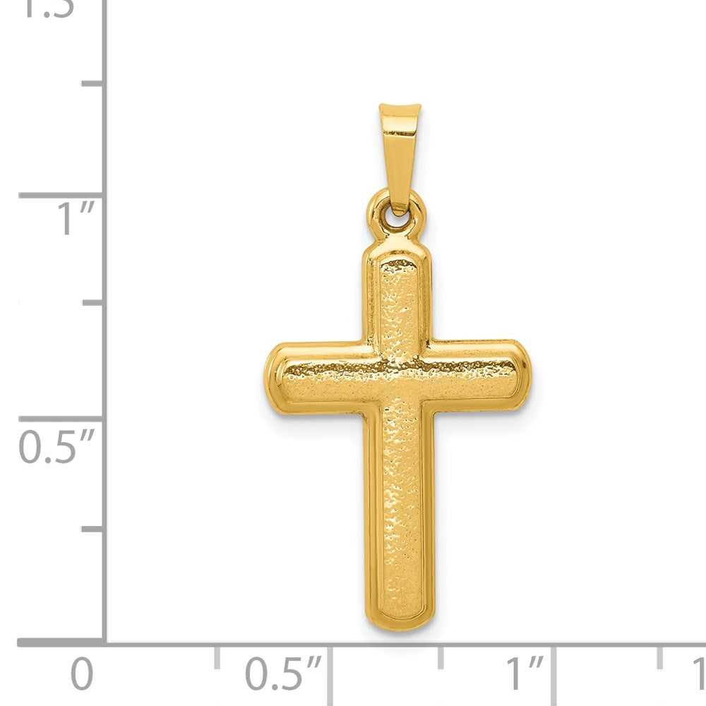 14k Yellow Gold 14.41 mm Satin Latin Cross Pendant (0.72 grams)