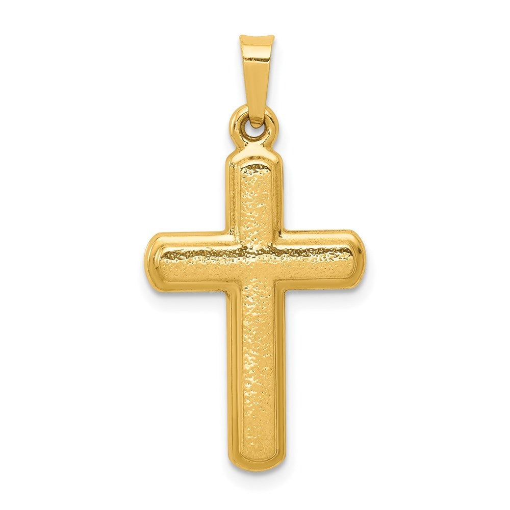 14k Yellow Gold 14.41 mm Satin Latin Cross Pendant (0.72 grams)