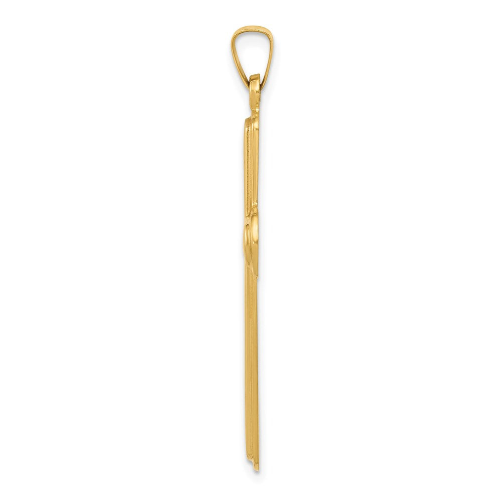 14k Yellow Gold 21.7 mm Polished Latin Cross Pendant (1.23 grams)