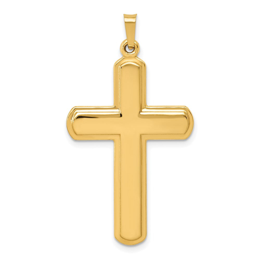 14k Yellow Gold 21.7 mm Polished Latin Cross Pendant (1.23 grams)
