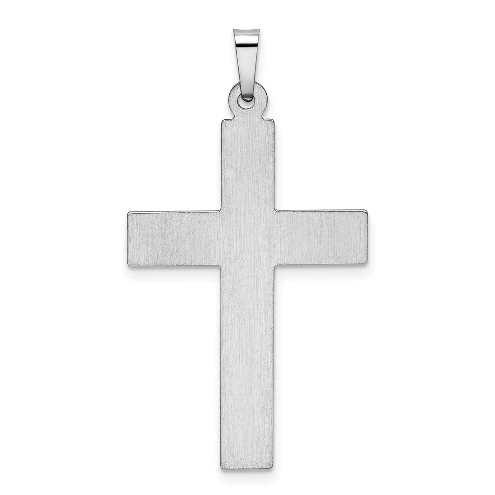 14k White Gold 20.3 mm Polished and Satin w/Dots Cross Pendant (1.13 grams)