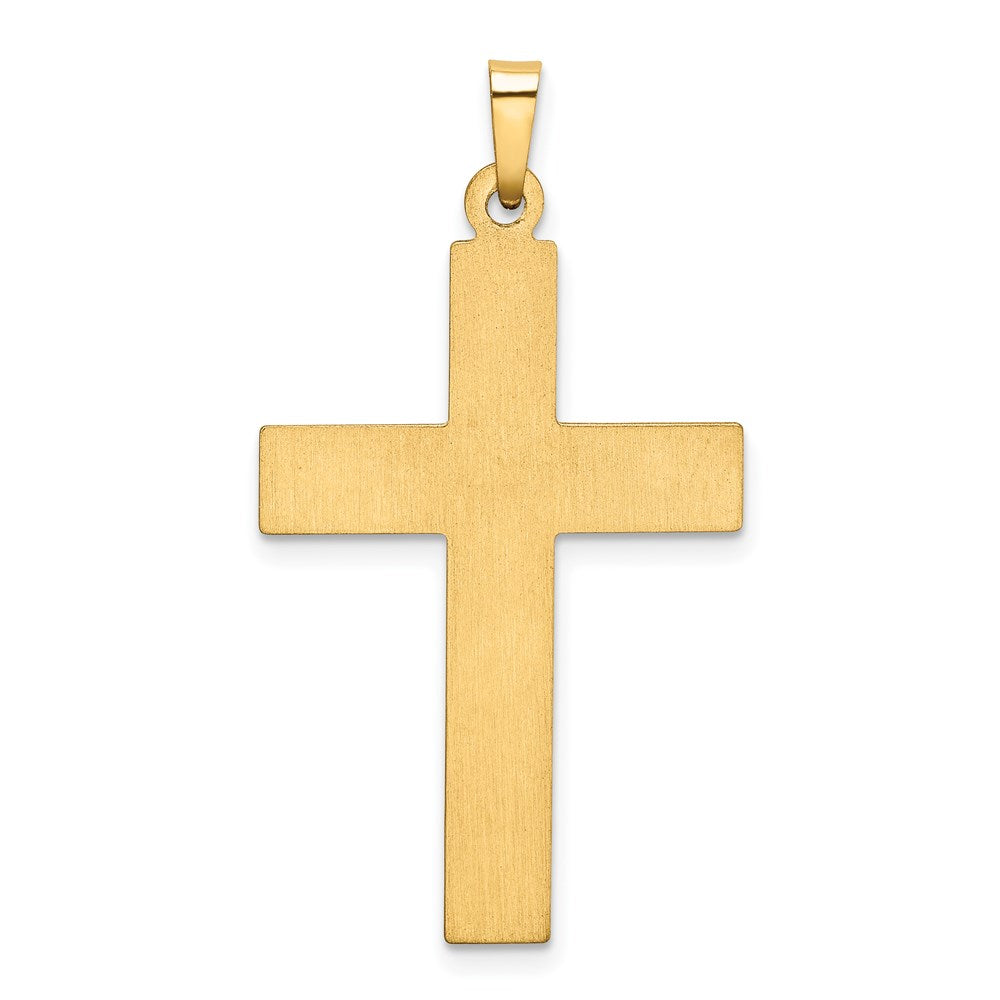 14k Yellow & Rhodium 20.12 mm Polished and Satin Cross Pendant (1.09 grams)