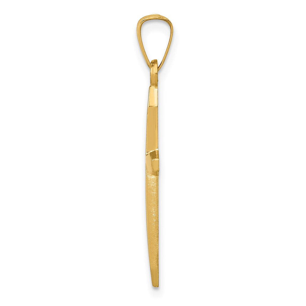 14k Yellow Gold 13.8 mm Polished Passion Cross Pendant (0.4 grams)