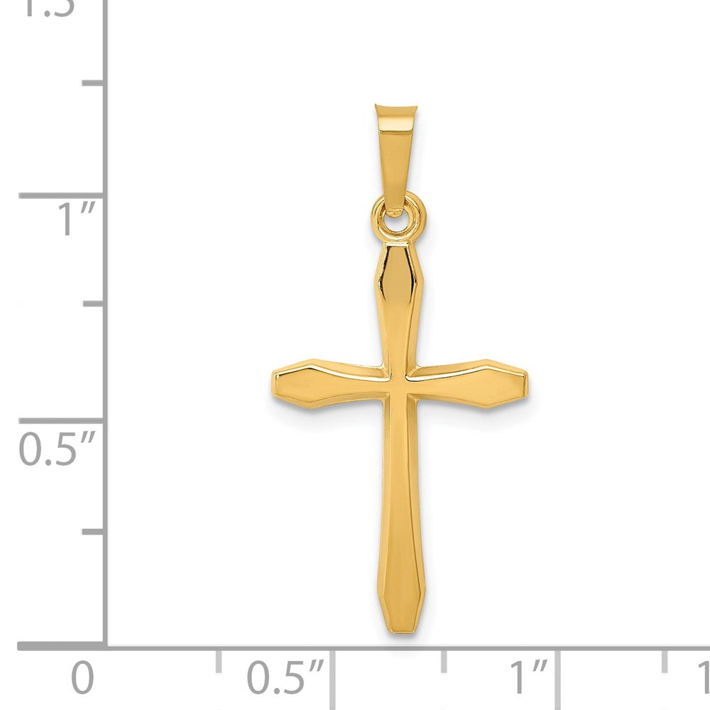 14k Yellow Gold 13.8 mm Polished Passion Cross Pendant (0.4 grams)