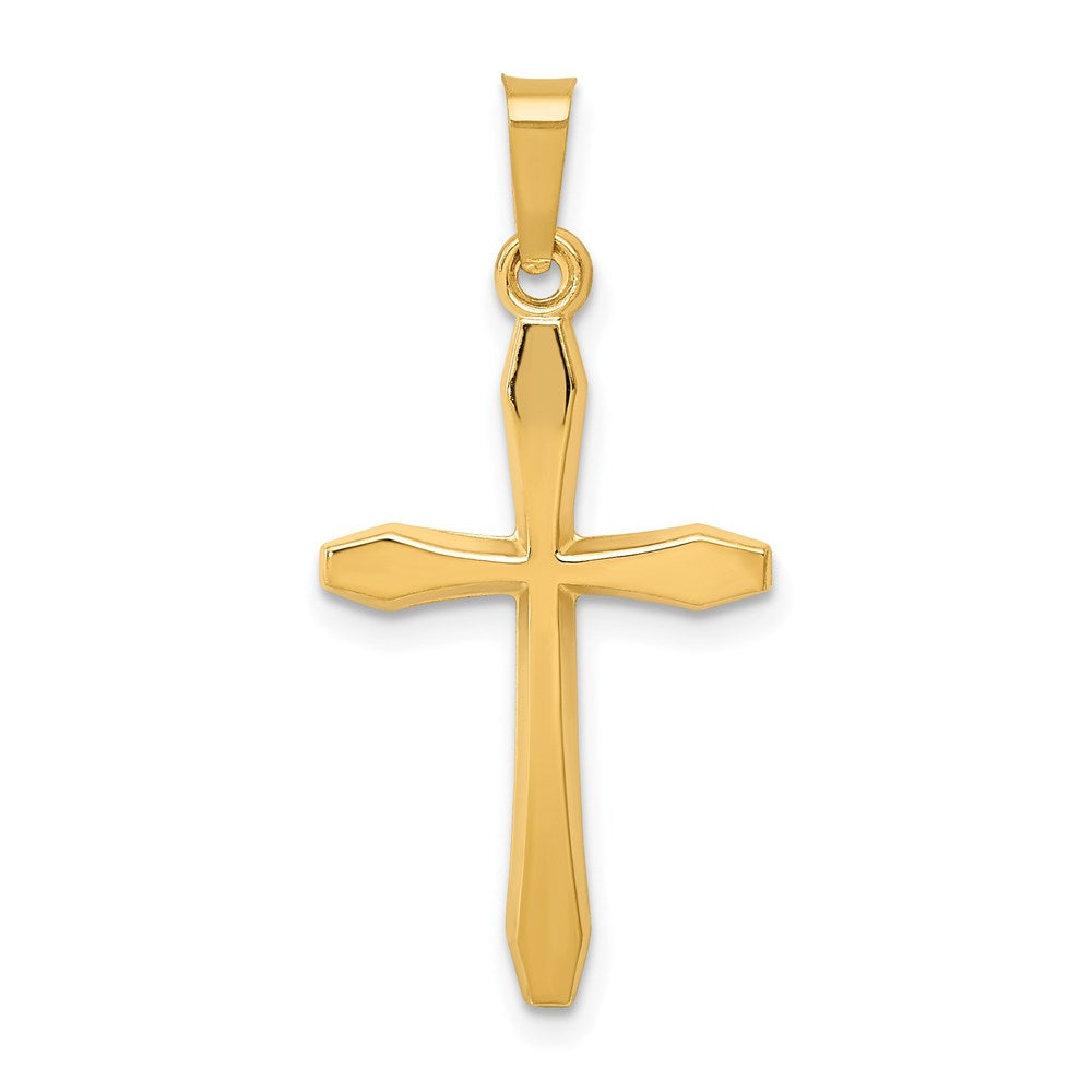 14k Yellow Gold 13.8 mm Polished Passion Cross Pendant (0.4 grams)