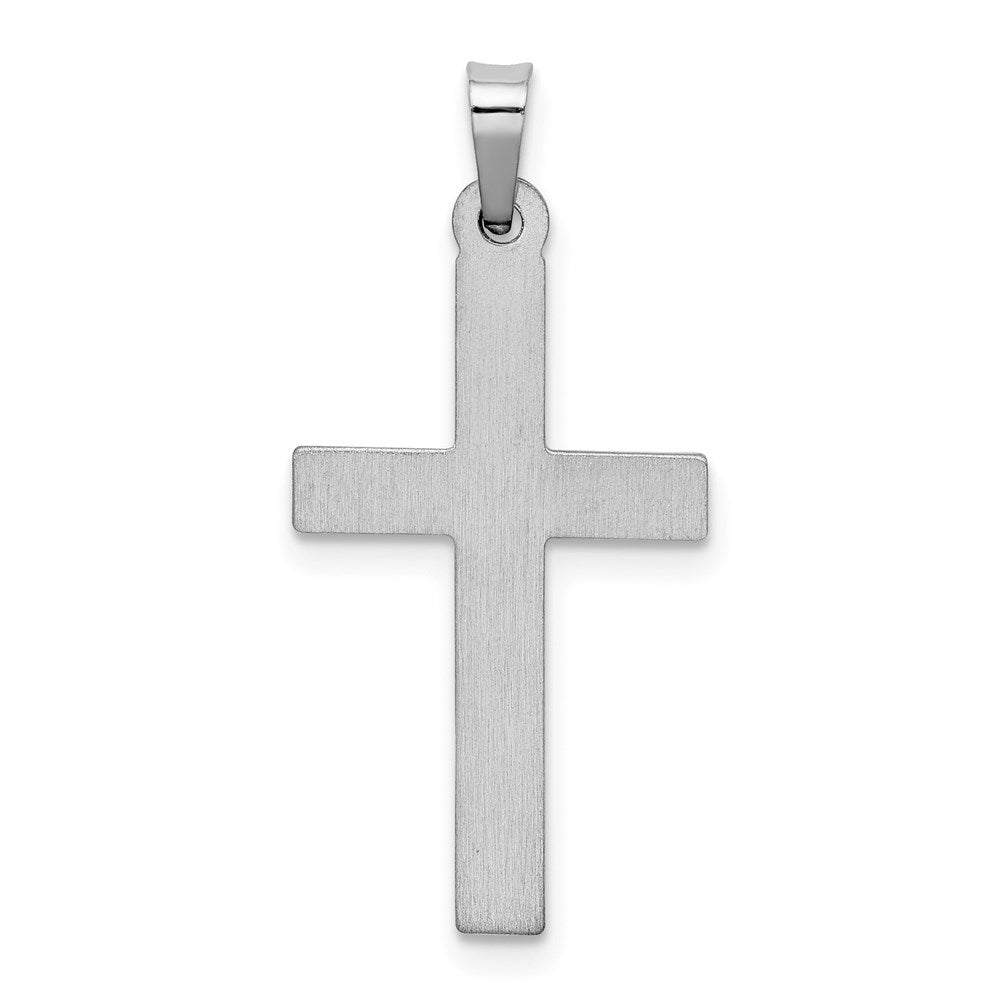 14k White Gold 14.44 mm Polished Lattice Cross Pendant (0.81 grams)