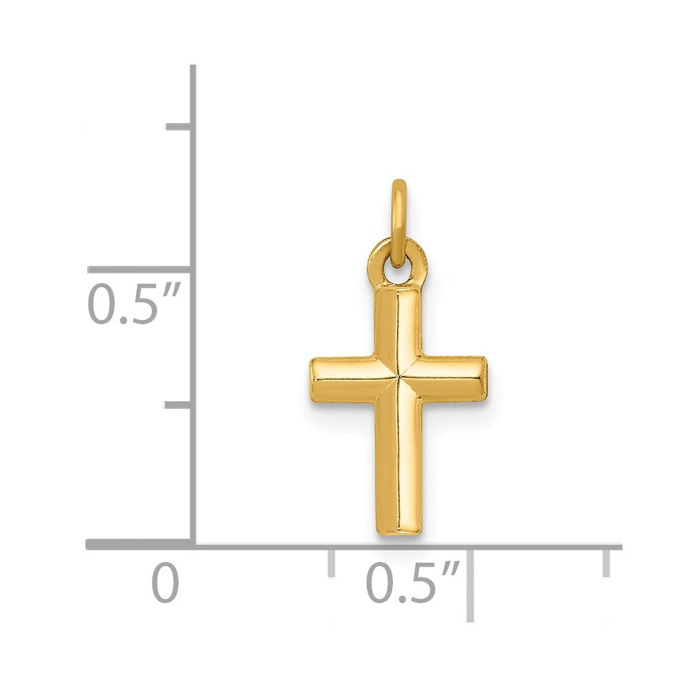 14k Yellow Gold 8 mm Polished Cross Pendant (0.22 grams)