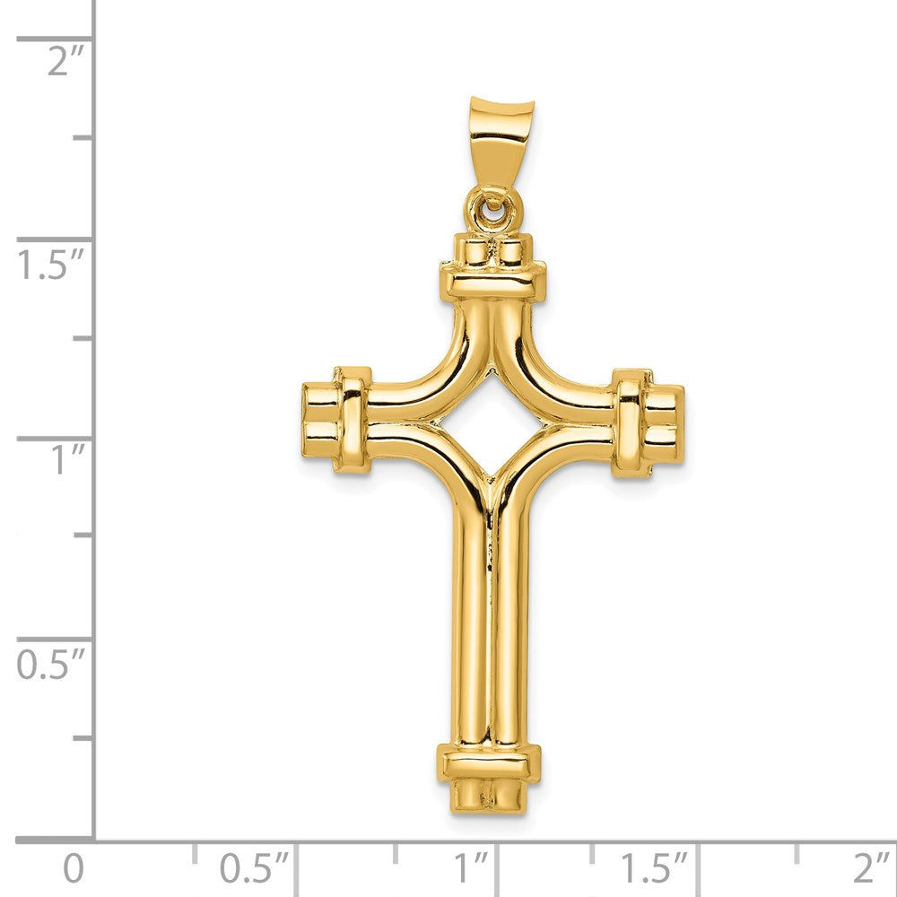14k Yellow Gold 24.35 mm Polished Fancy Cross Pendant (1.51 grams)
