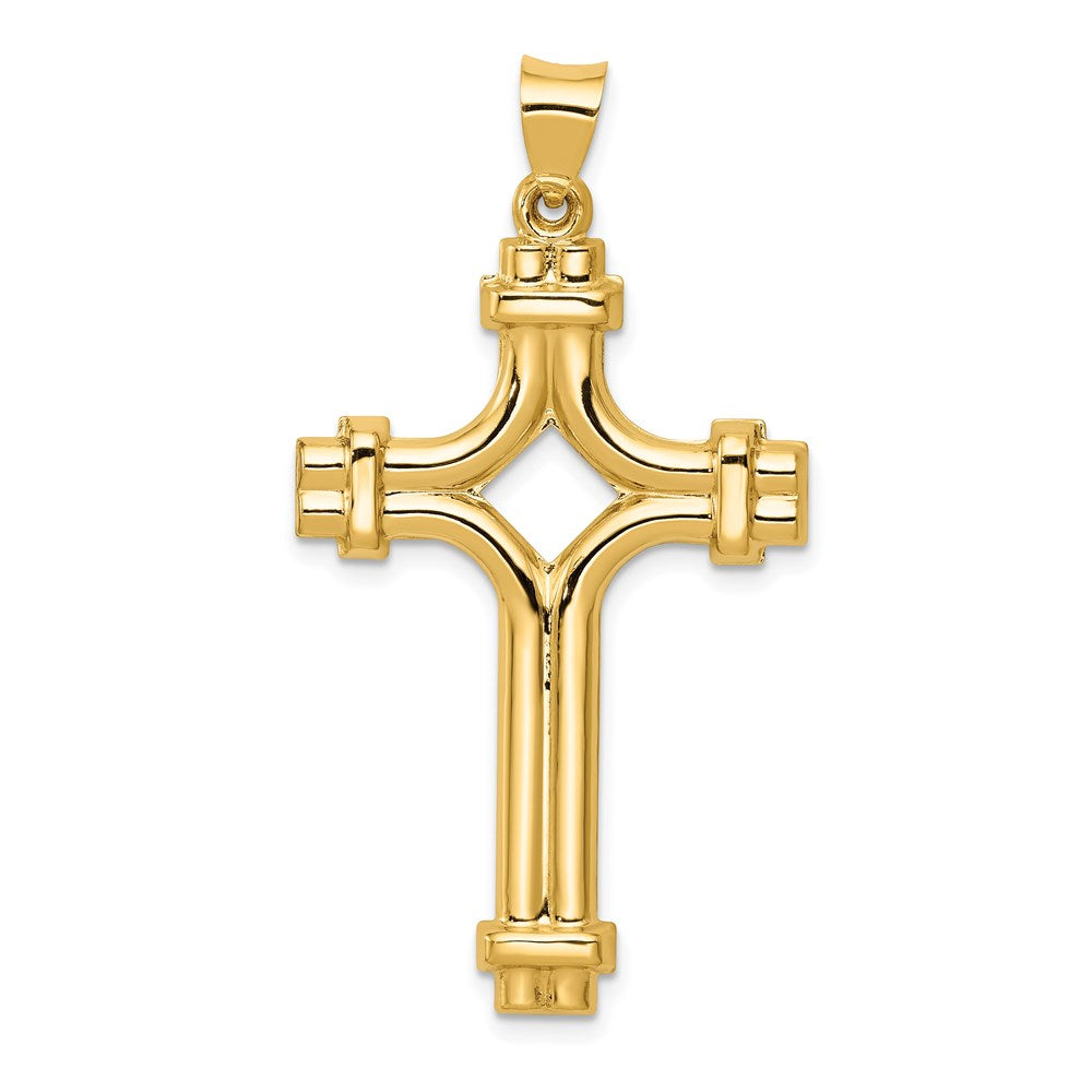 14k Yellow Gold 24.35 mm Polished Fancy Cross Pendant (1.51 grams)