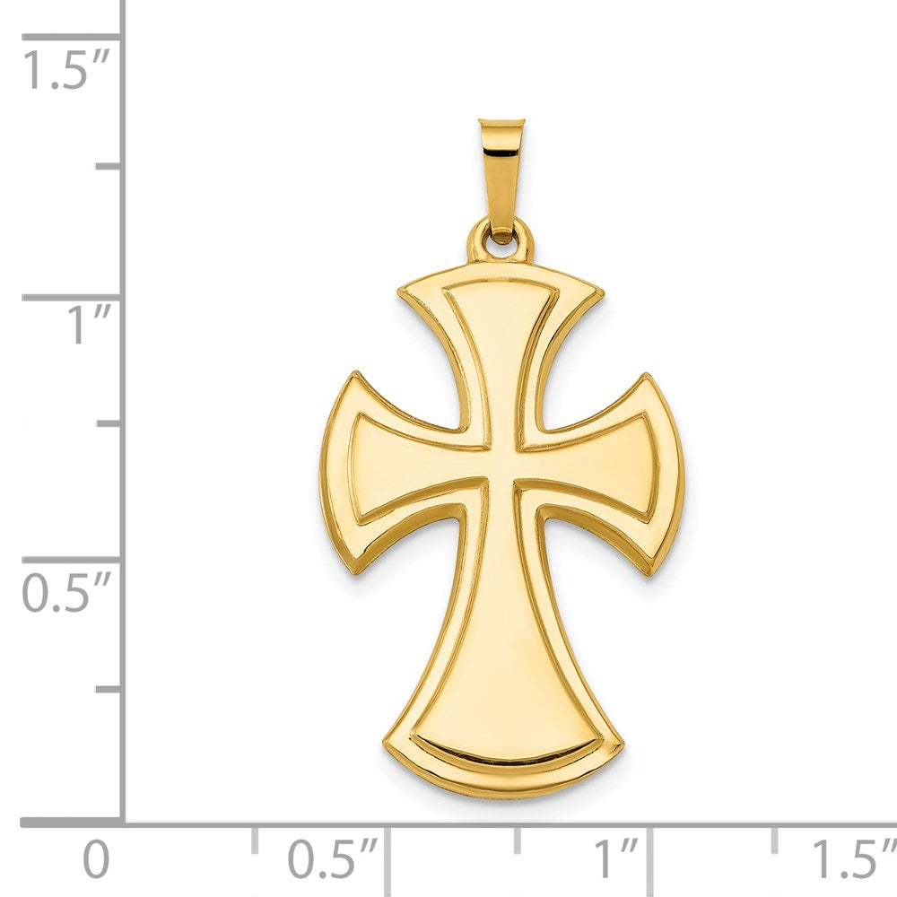 14k Yellow Gold 17.21 mm Polished Cross Pendant (1.35 grams)
