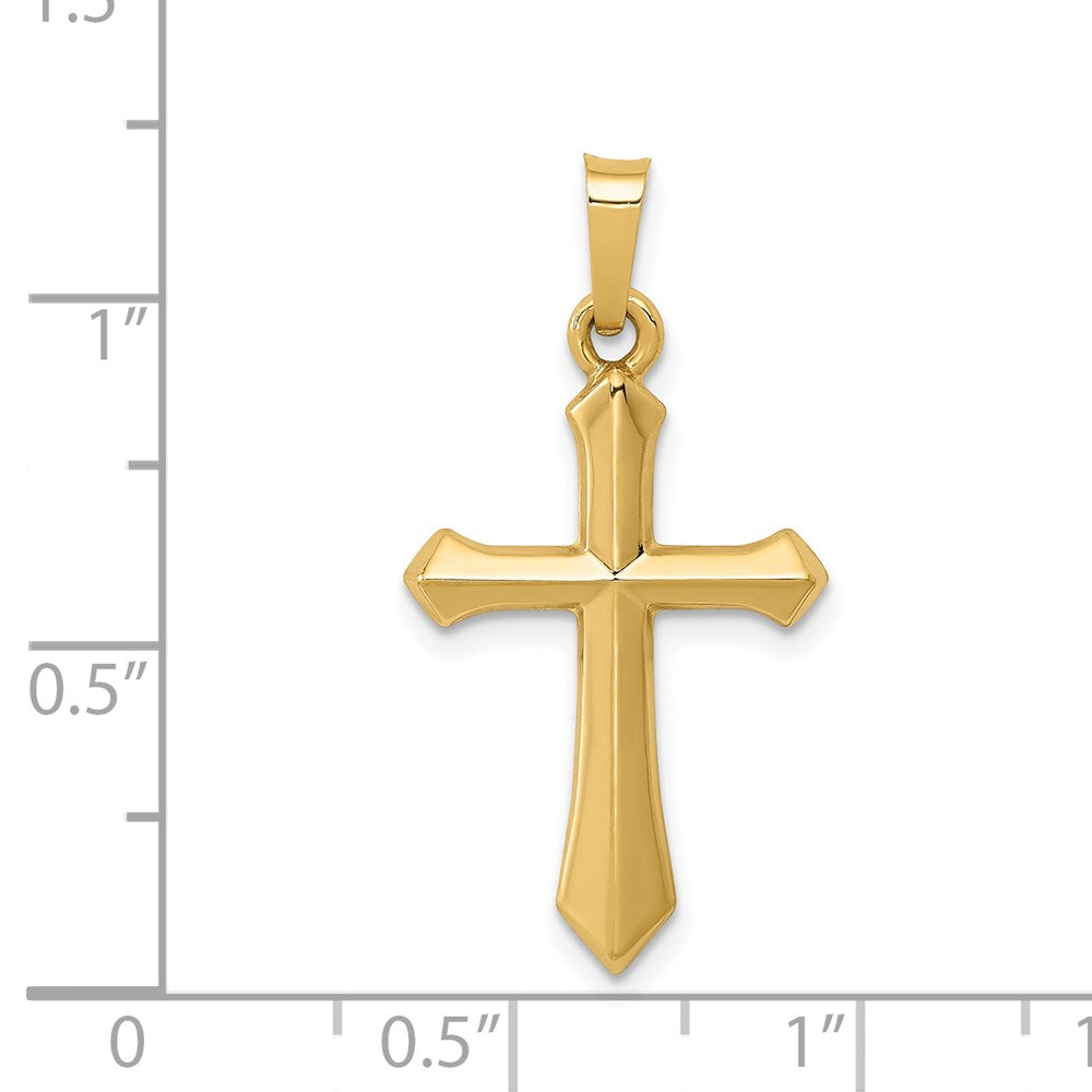 14k Yellow Gold 14.37 mm Polished Cross Pendant (0.48 grams)