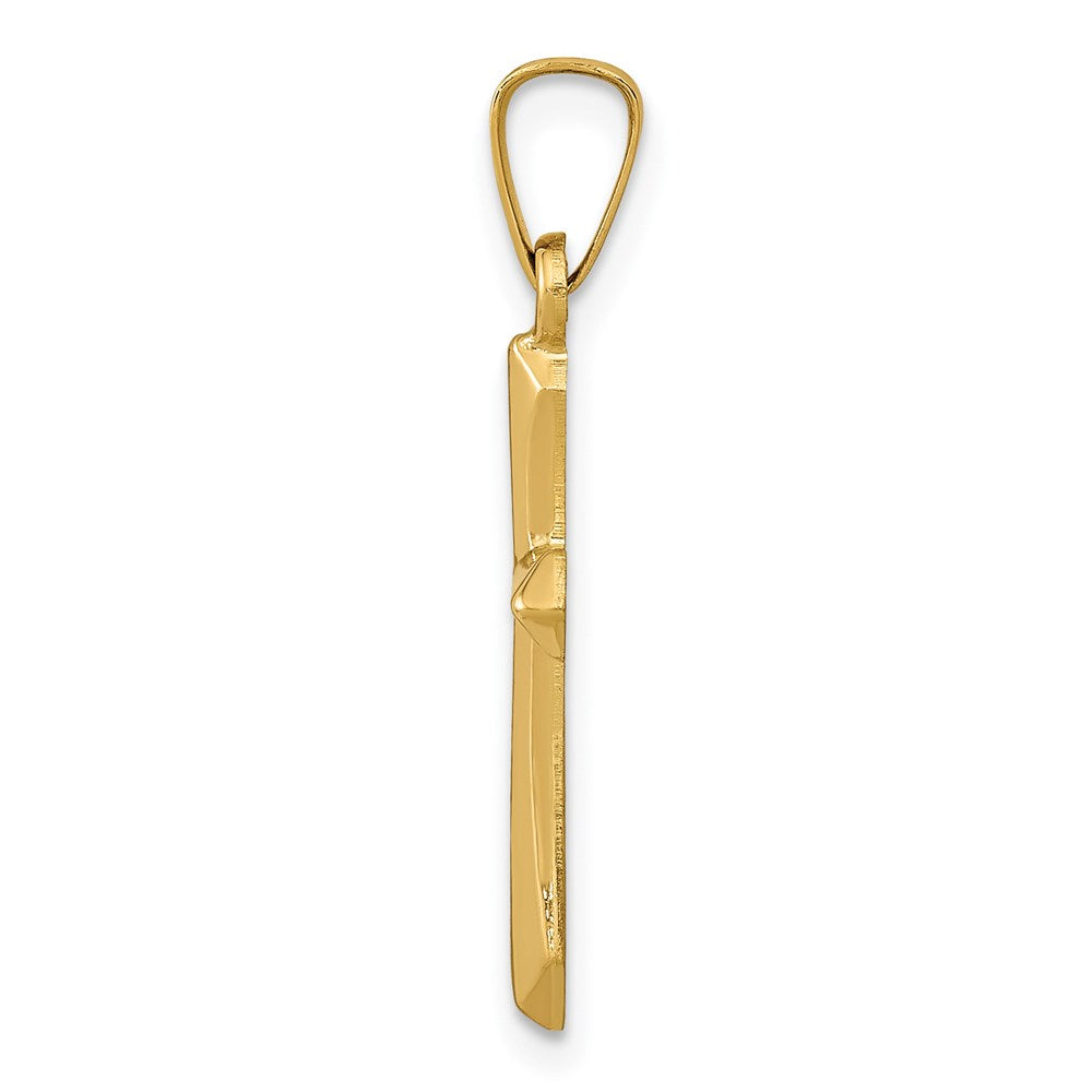 14k Yellow Gold 11.41 mm Polished Cross Pendant (0.34 grams)
