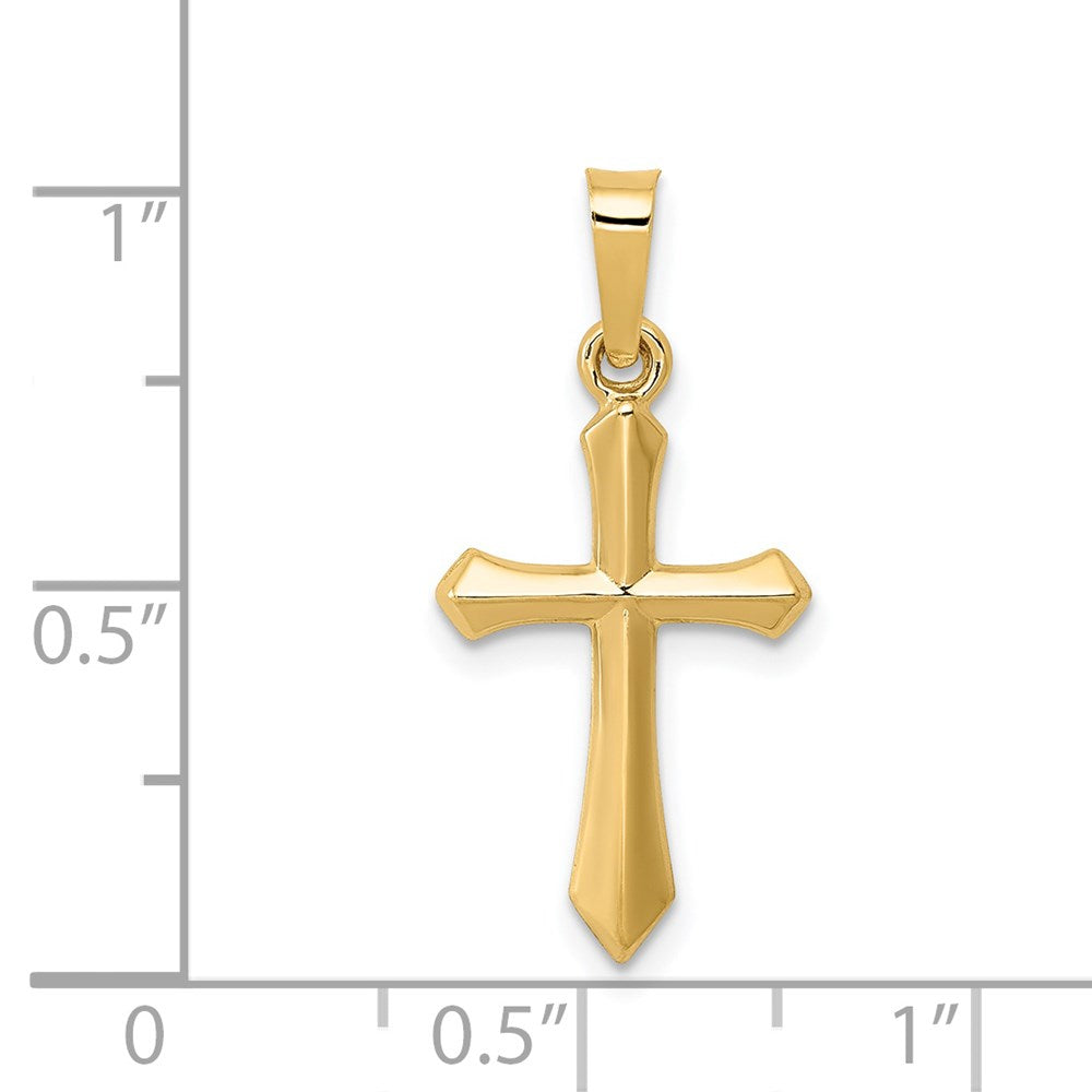14k Yellow Gold 11.41 mm Polished Cross Pendant (0.34 grams)