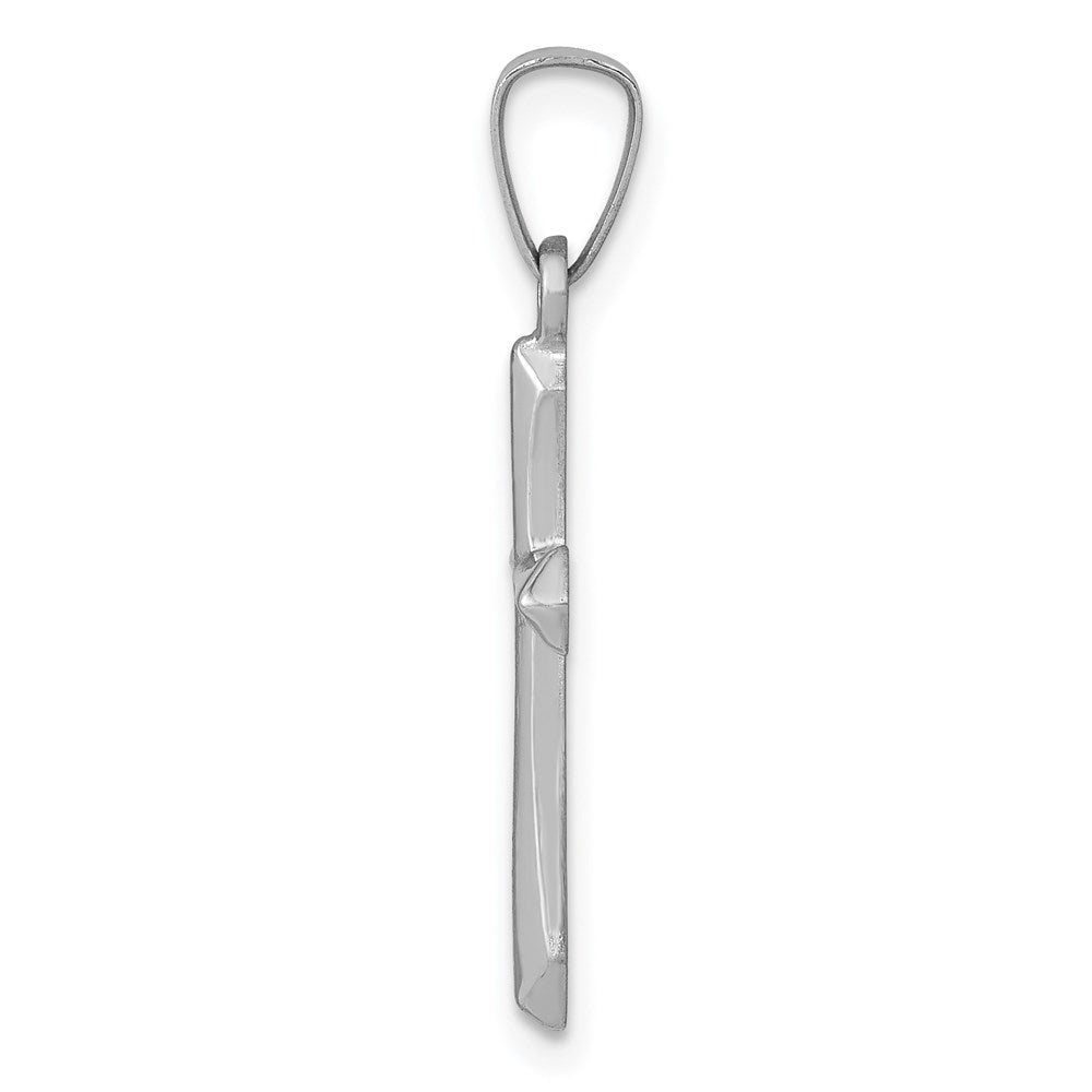 14k White Gold 11.41 mm Polished Cross Pendant (0.36 grams)