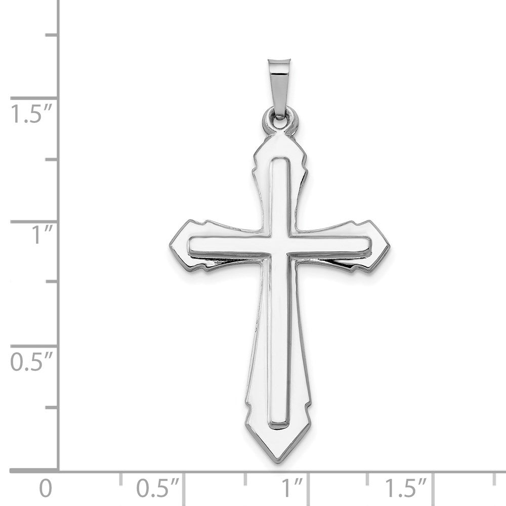 14k White Gold 21.64 mm Polished and Satin Cross Pendant (1 grams)