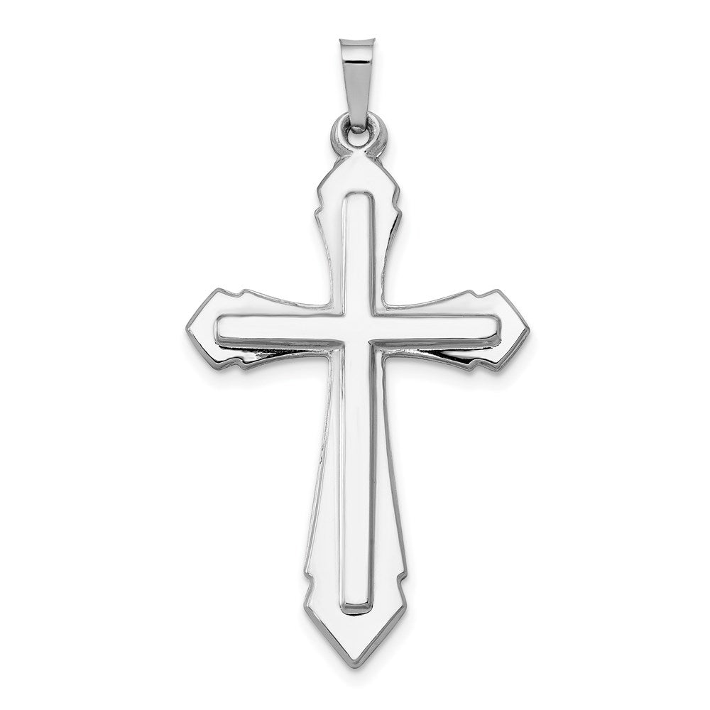 14k White Gold 21.64 mm Polished and Satin Cross Pendant