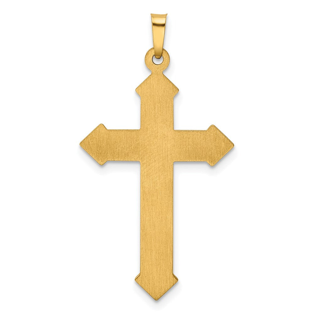 14k Yellow & Rhodium 21.11 mm Polished and Textured Passion Cross Pendant (1.08 grams)