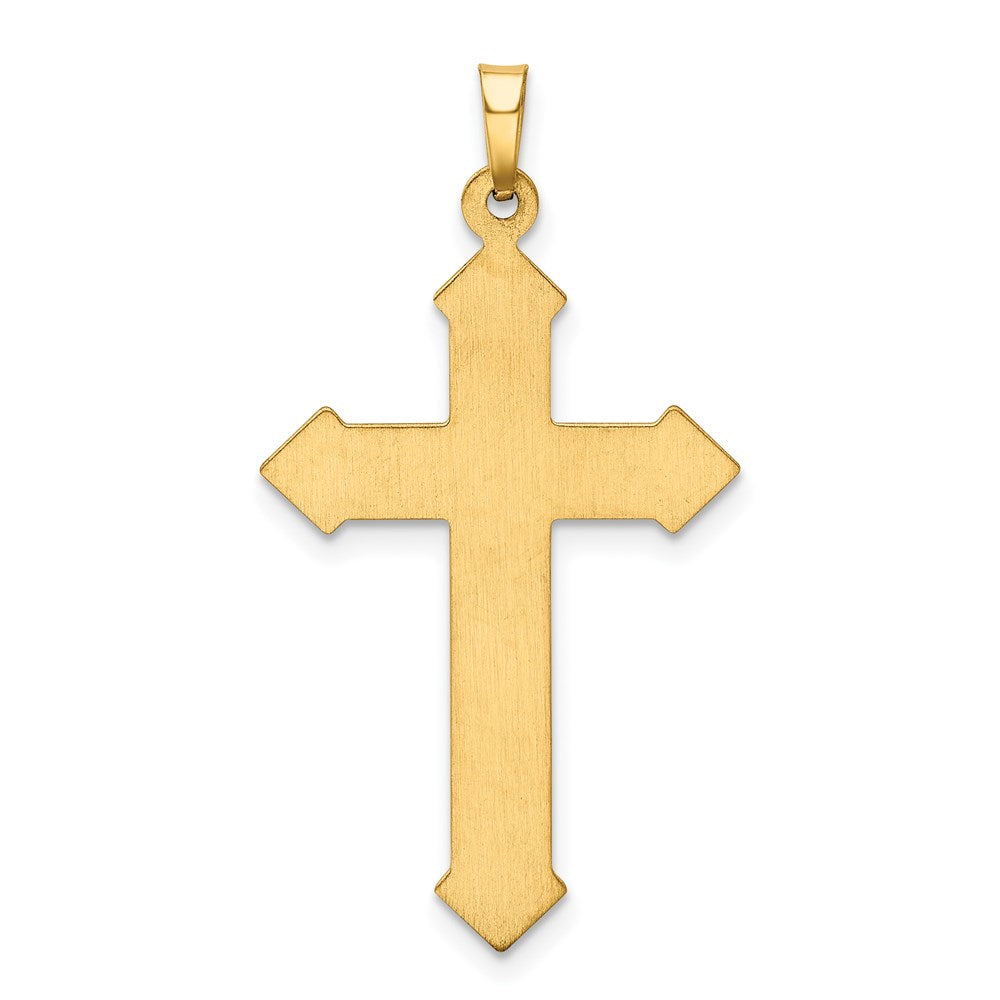 14k Yellow Gold 21.11 mm Polished and Textured Passion Cross Pendant (1.04 grams)