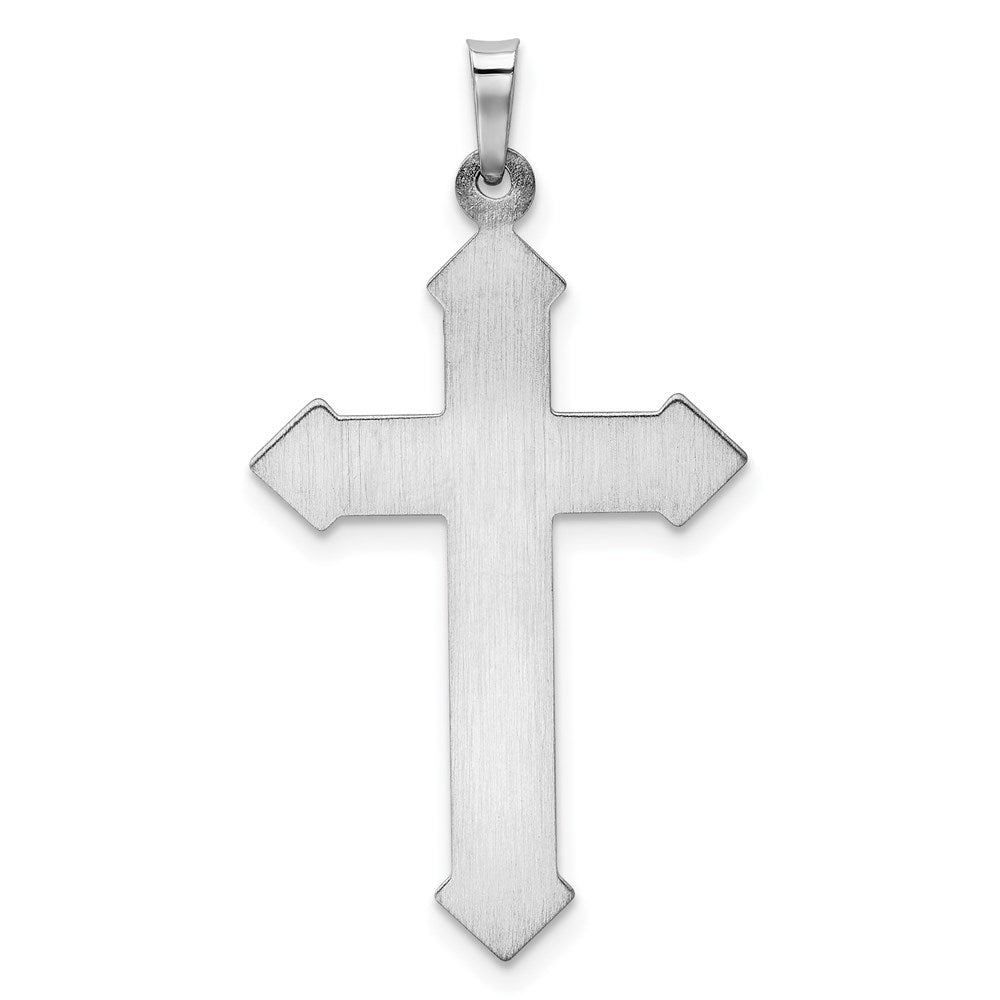 14k White Gold 21.11 mm Polished and Textured Cross Pendant (1.2 grams)