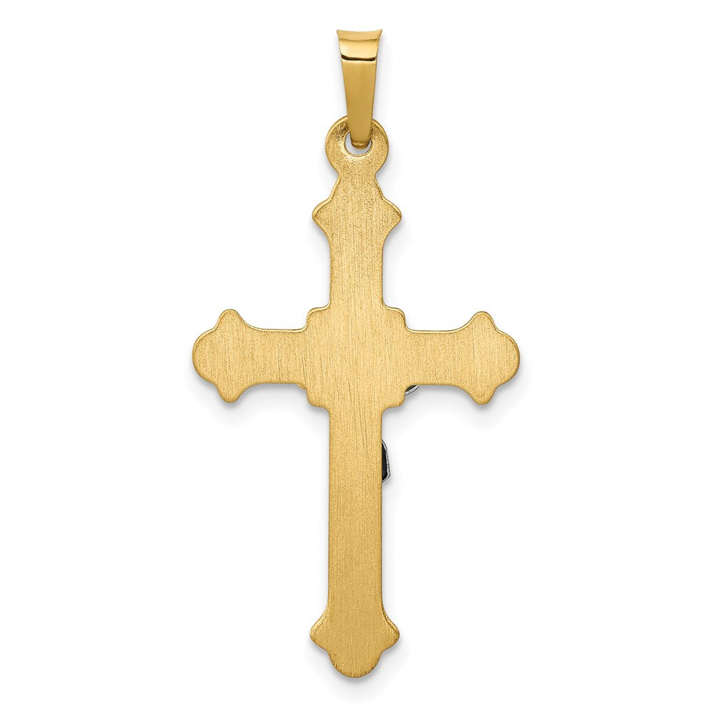14k Two-tone 16.5 mm Polished INRI Crucifix Pendant (0.76 grams)