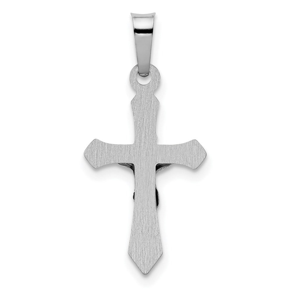 14k White Gold 11.5 mm Polished INRI Crucifix Pendant (0.44 grams)
