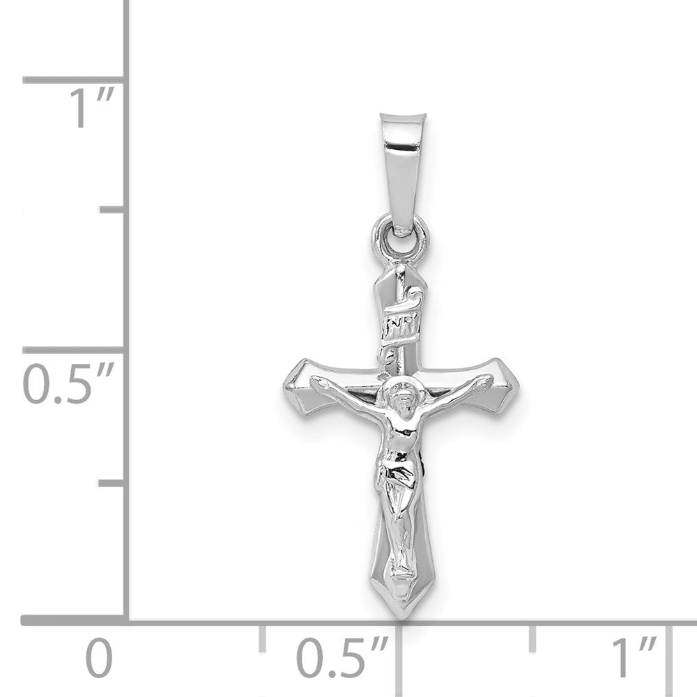 14k White Gold 11.5 mm Polished INRI Crucifix Pendant (0.44 grams)