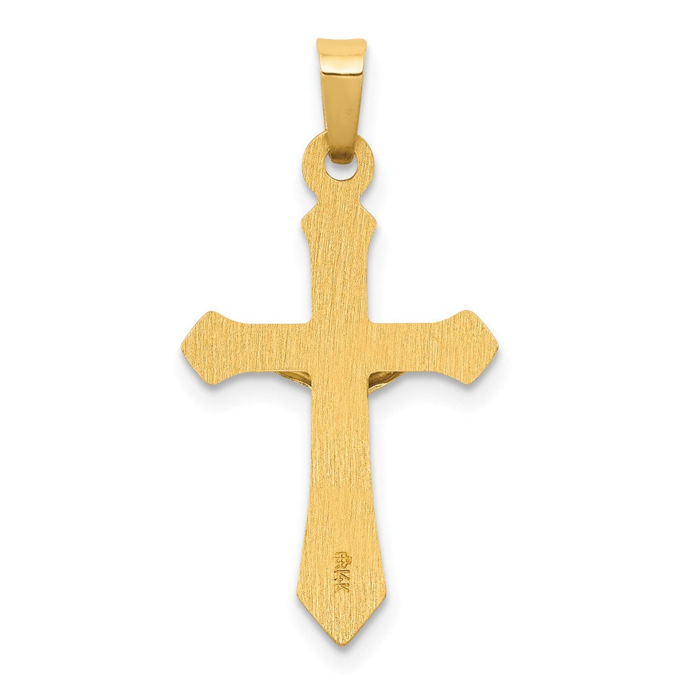 14k Two-tone 14 mm Polished INRI Crucifix Pendant (0.56 grams)