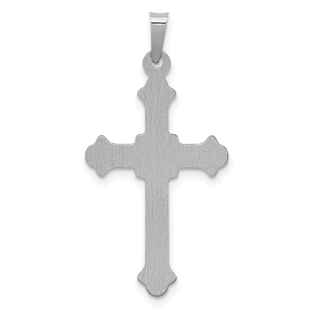 14k White Gold 17 mm Polished INRI Crucifix Pendant (0.75 grams)