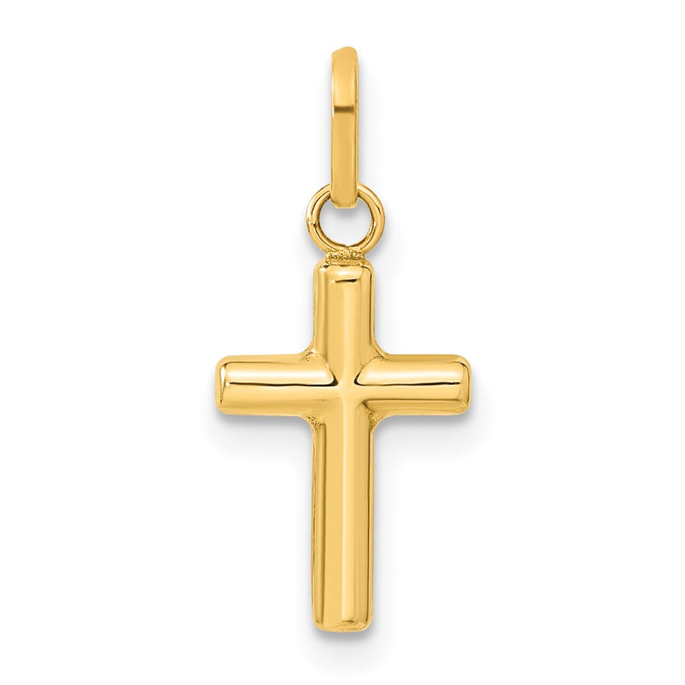 14k Yellow Gold 8.8 mm Hollow Cross Pendant (0.38 grams)