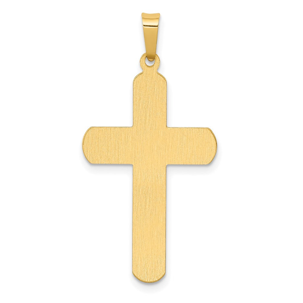 14k Two-tone 17 mm Polished and Textured INRI Crucifix Pendant (1 grams)