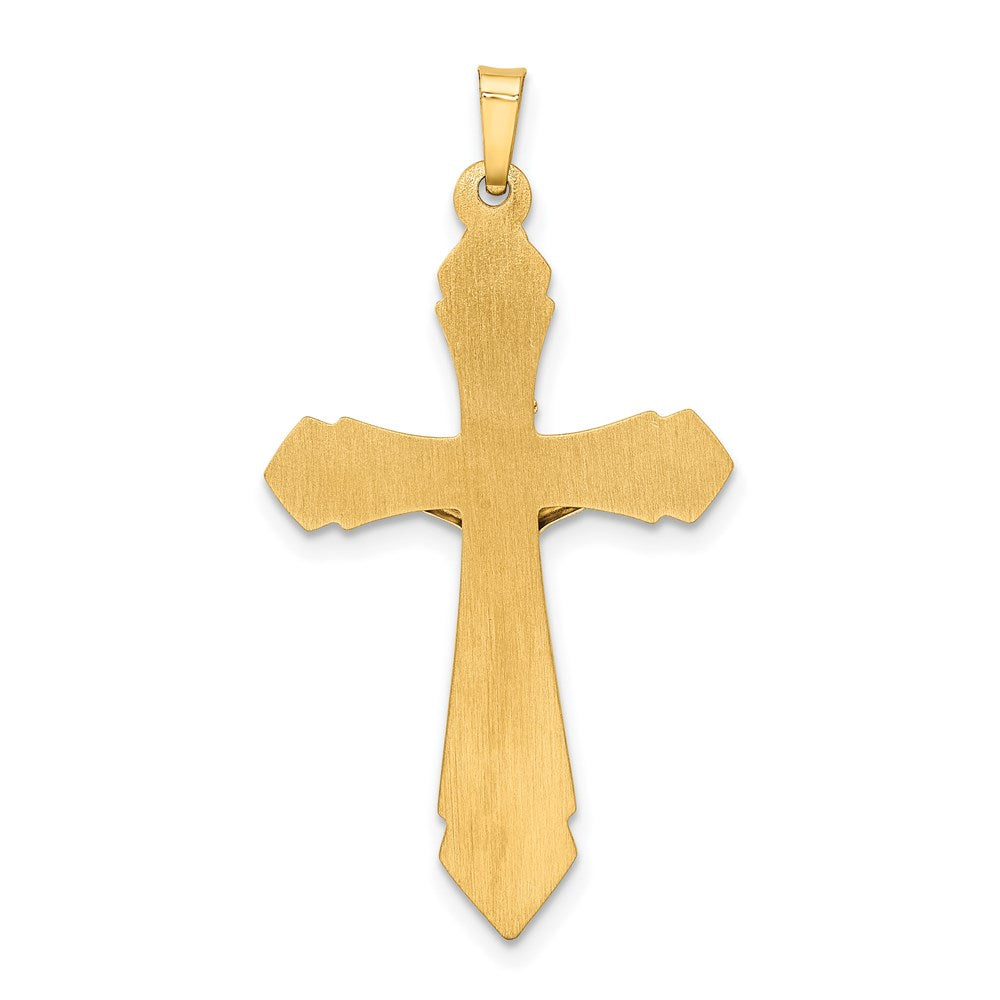 14k Two-tone 22 mm Polished INRI Crucifix Pendant (1.28 grams)
