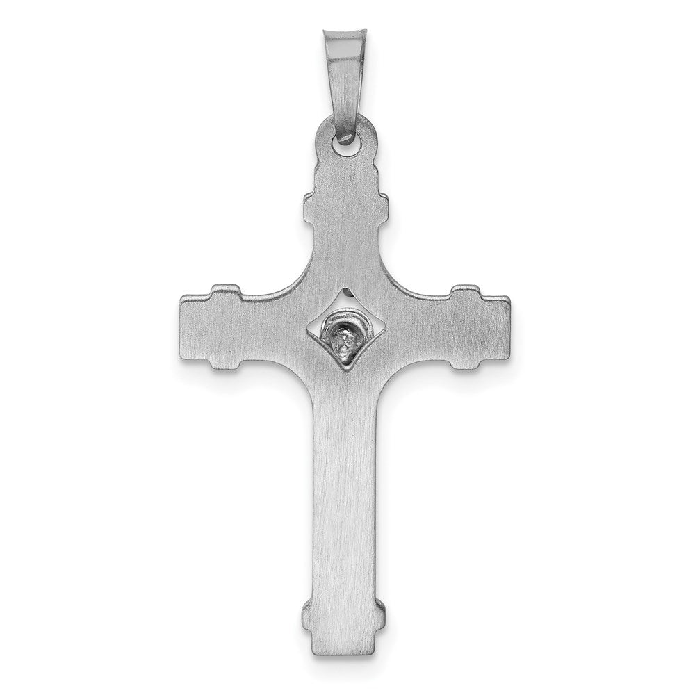 14k White Gold 17.25 mm Polished INRI Crucifix Pendant (0.99 grams)