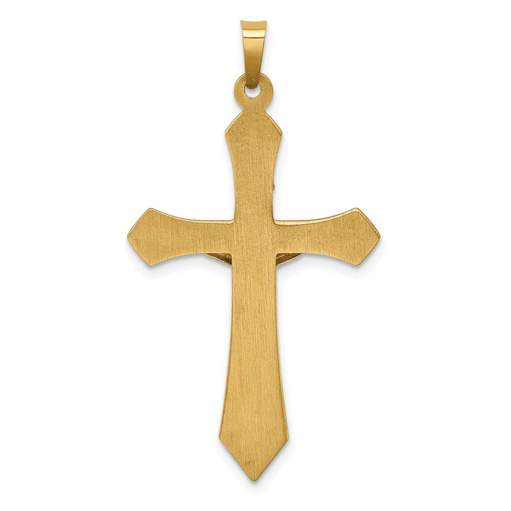 14k Two-tone 22 mm Polished INRI Crucifix Pendant (1.36 grams)