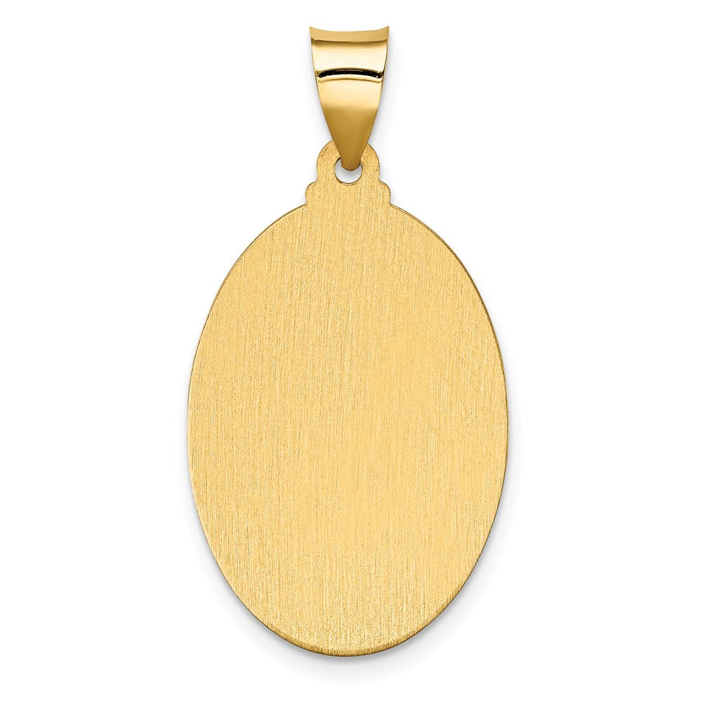 14k Yellow Gold 16.43 mm Polish/Satin Hollow Spanish Lady Of Guadalupe Medal Pendant (1.56 grams)