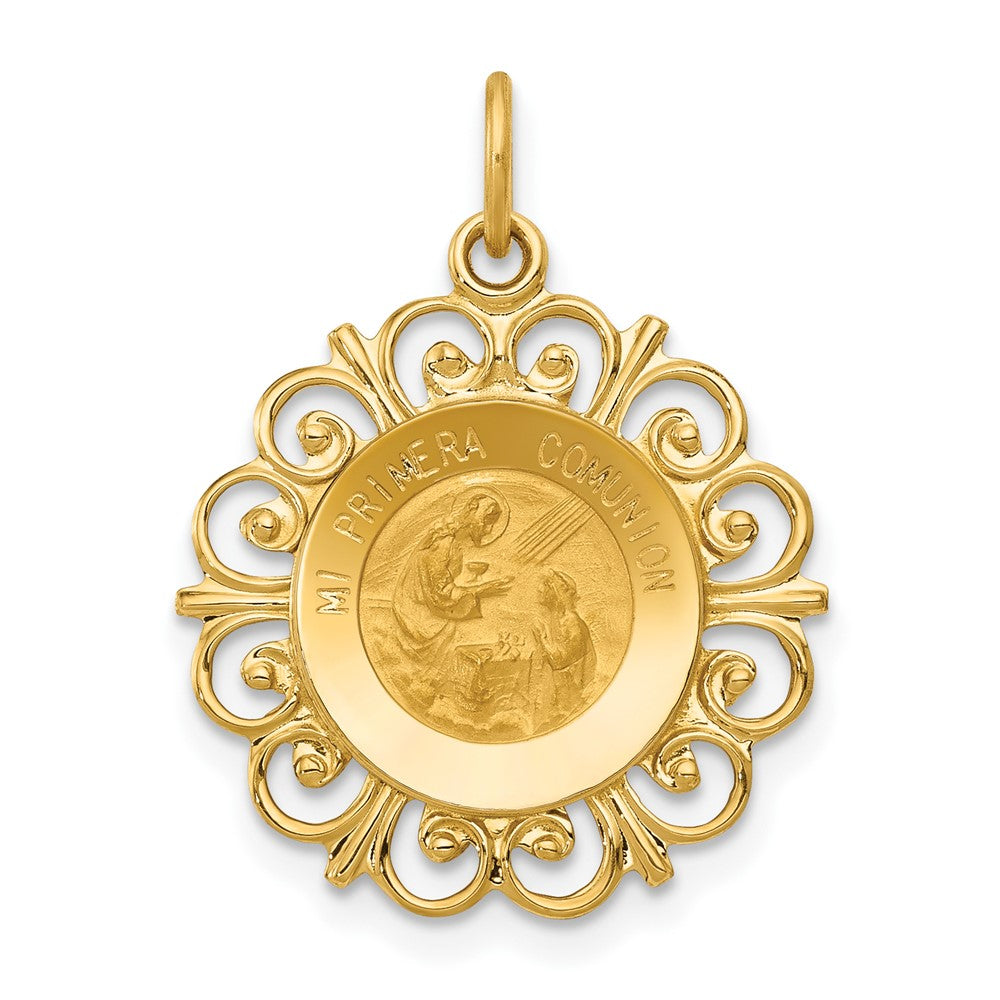 14k Yellow Gold 18.1 mm nion Medal Hollow Pendant (1.37 grams)
