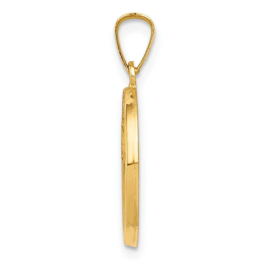 14k Yellow Gold 14.6 mm nion Medal Hollow Pendant (0.99 grams)
