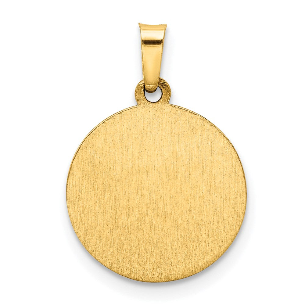 14k Yellow Gold 14.6 mm nion Medal Hollow Pendant (0.99 grams)