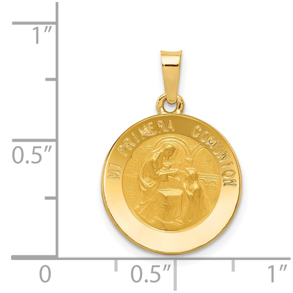 14k Yellow Gold 14.6 mm nion Medal Hollow Pendant (0.99 grams)